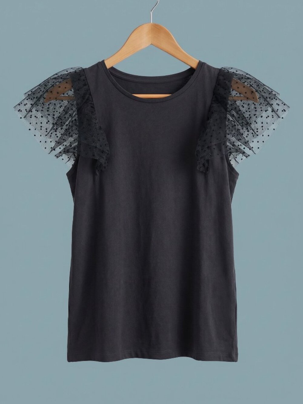 J.Crew Black Polka Dot Tulle Puff Sleeve Blouse Size S NWT
